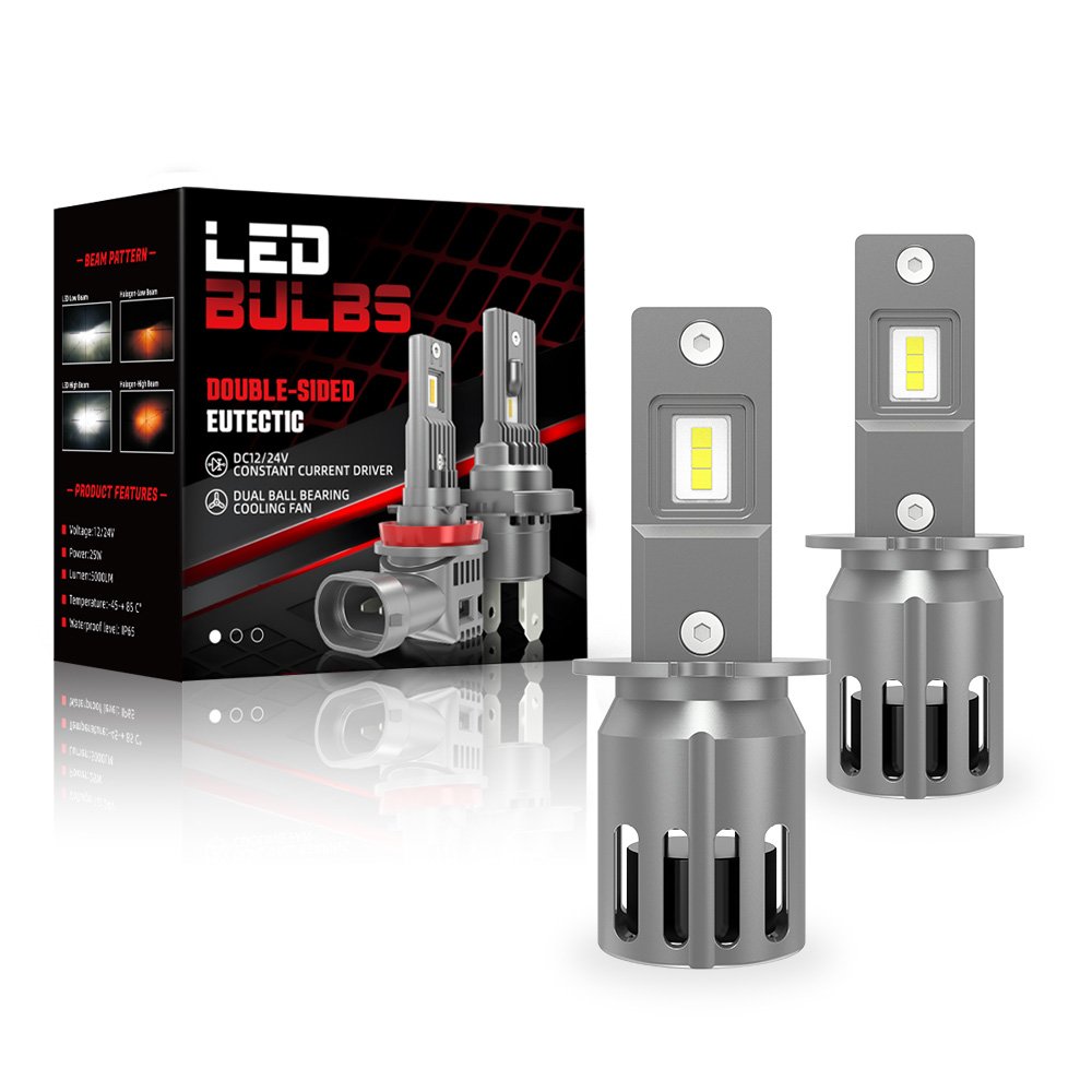 LANSEKO V28 LED Headlight H1 H3 880 881 H7 H11 9005 With 1018 LED Chips 5000LM Double-Sided Eutectic for Car LED Headlight Bulbs